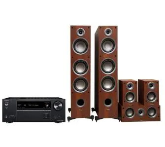 Zestaw kina Onkyo TX-NR6100 Czarny, Taga Harmony TAV 5.0: TAV-607F + C + S Orzech