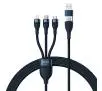 Kabel Baseus Flash Series 2 3w1 USB-C + micro USB + Lightning 100W 1,2m Niebieski