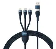 Baseus Flash Series 2 3w1 USB-C + micro USB + Lightning 100W 1,2m Niebieski