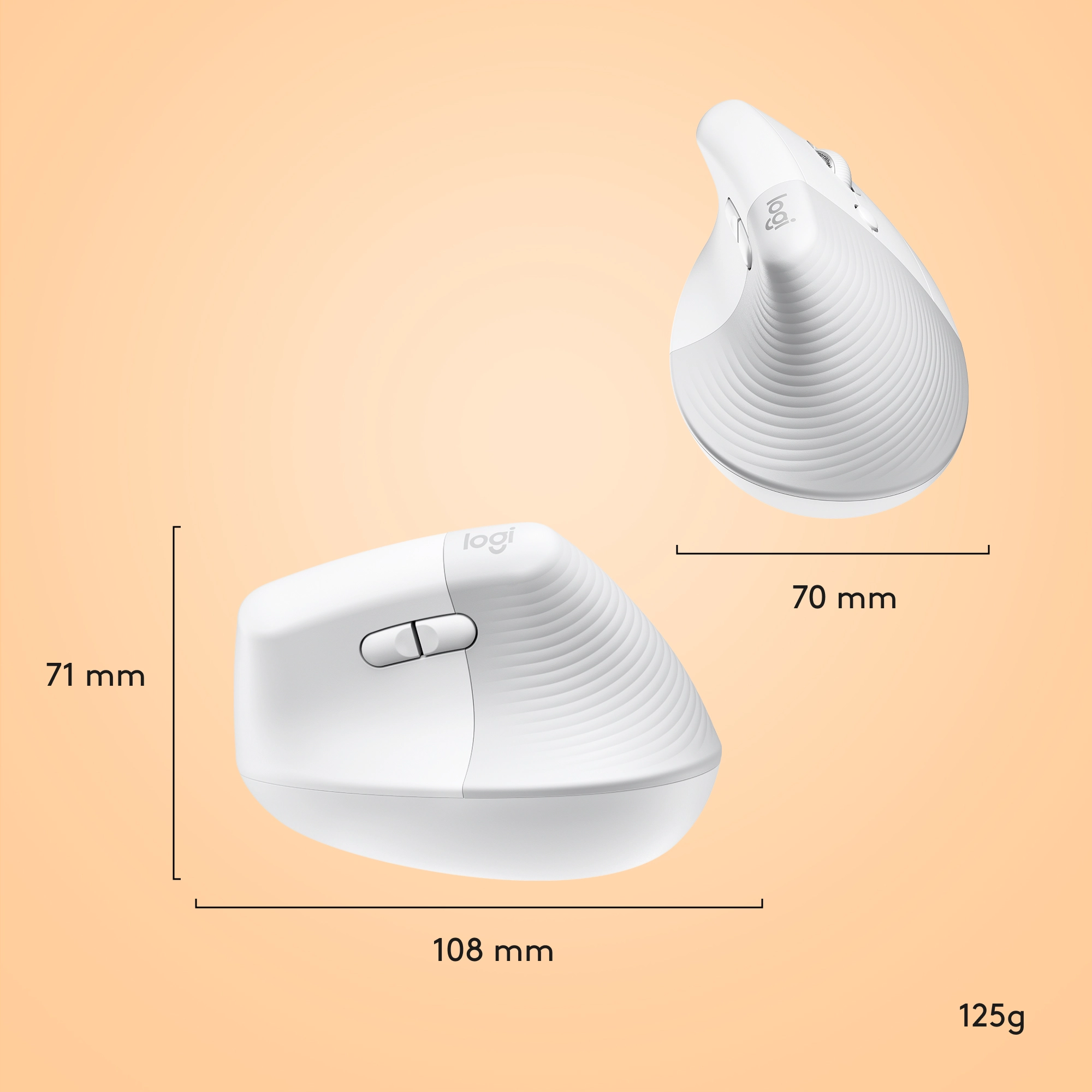 Myszka Logitech Lift dla Mac Biały