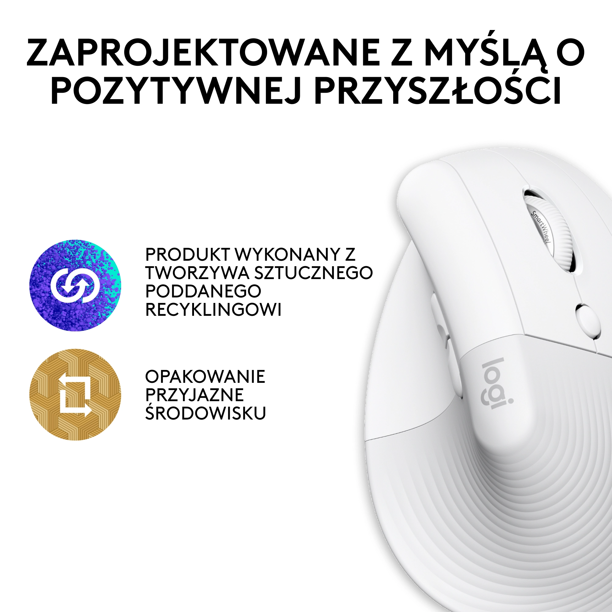 Myszka Logitech Lift dla Mac Biały