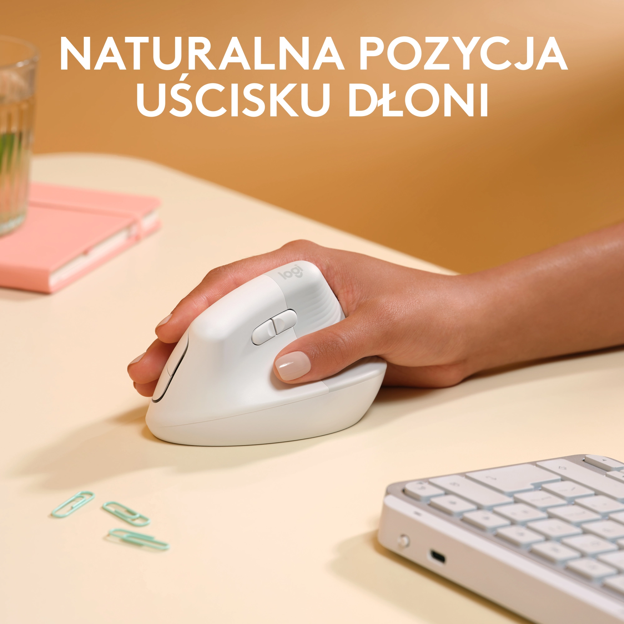 Myszka Logitech Lift dla Mac Biały