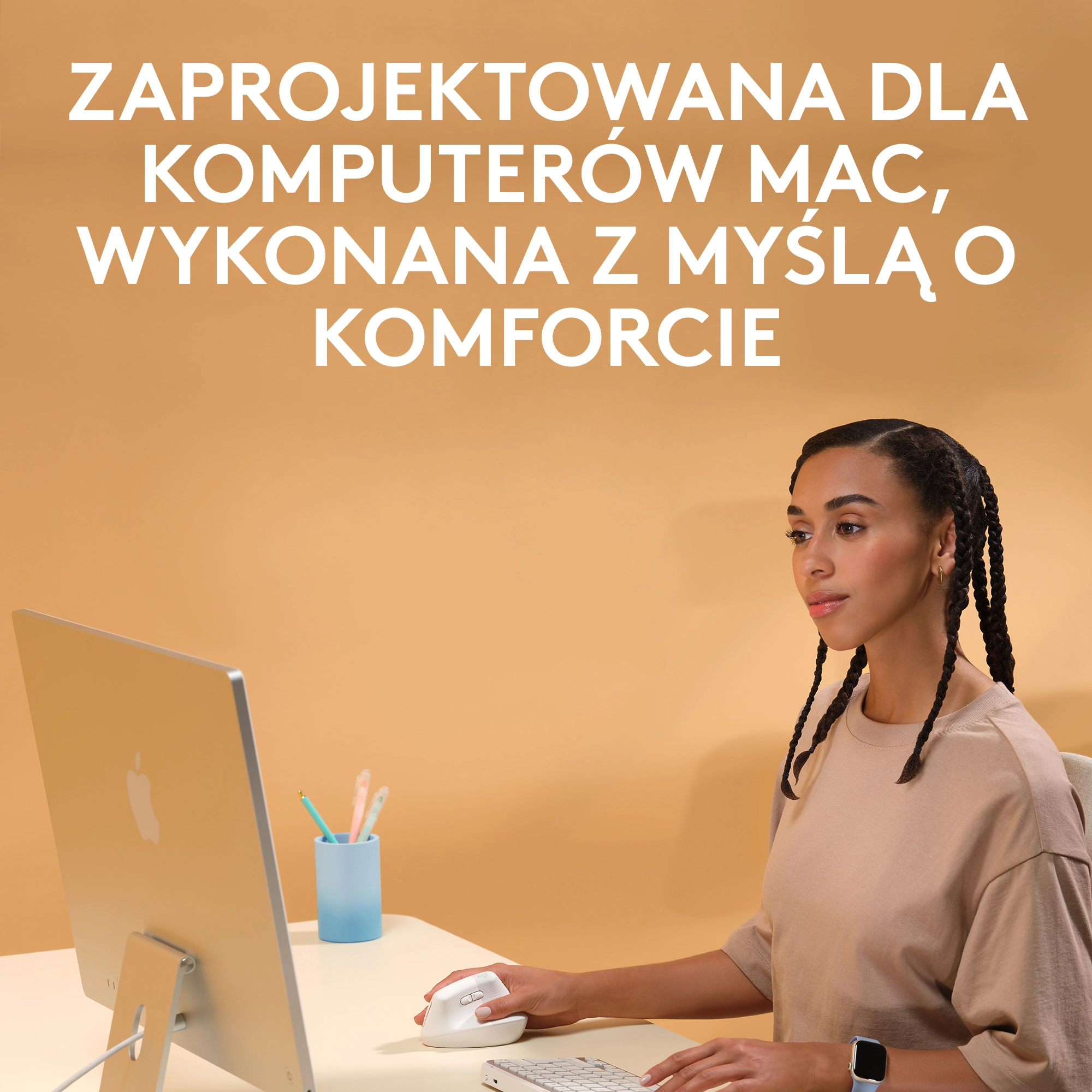 Myszka Logitech Lift dla Mac Biały