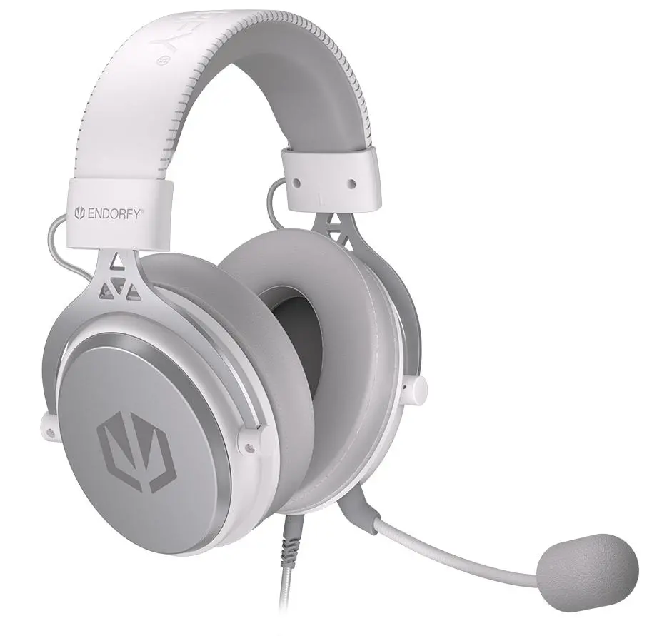 Słuchawki przewodowe z mikrofonem Endorfy Viro Plus USB Onyx White Nauszne Biały