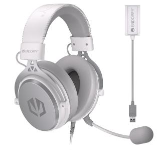Słuchawki przewodowe z mikrofonem Endorfy Viro Plus USB Onyx White Nauszne Biały