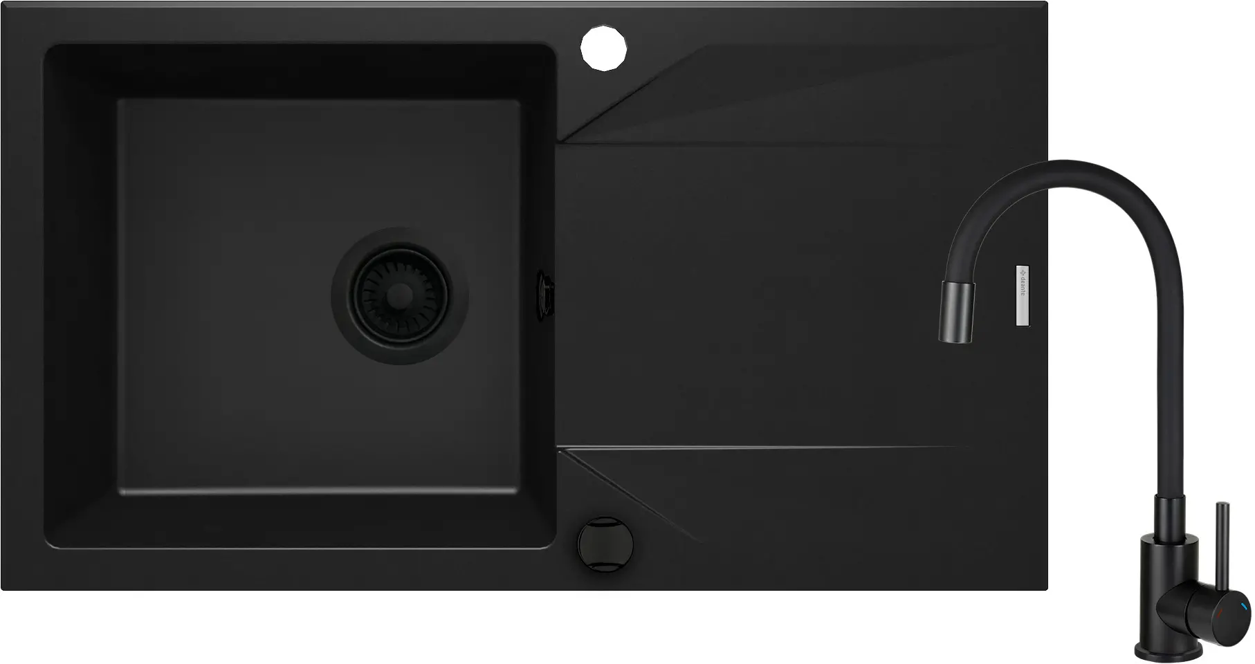 Zlewozmywak Deante Evora ZQJJN113 Nero + bateria Luno BOC_N72M Nero