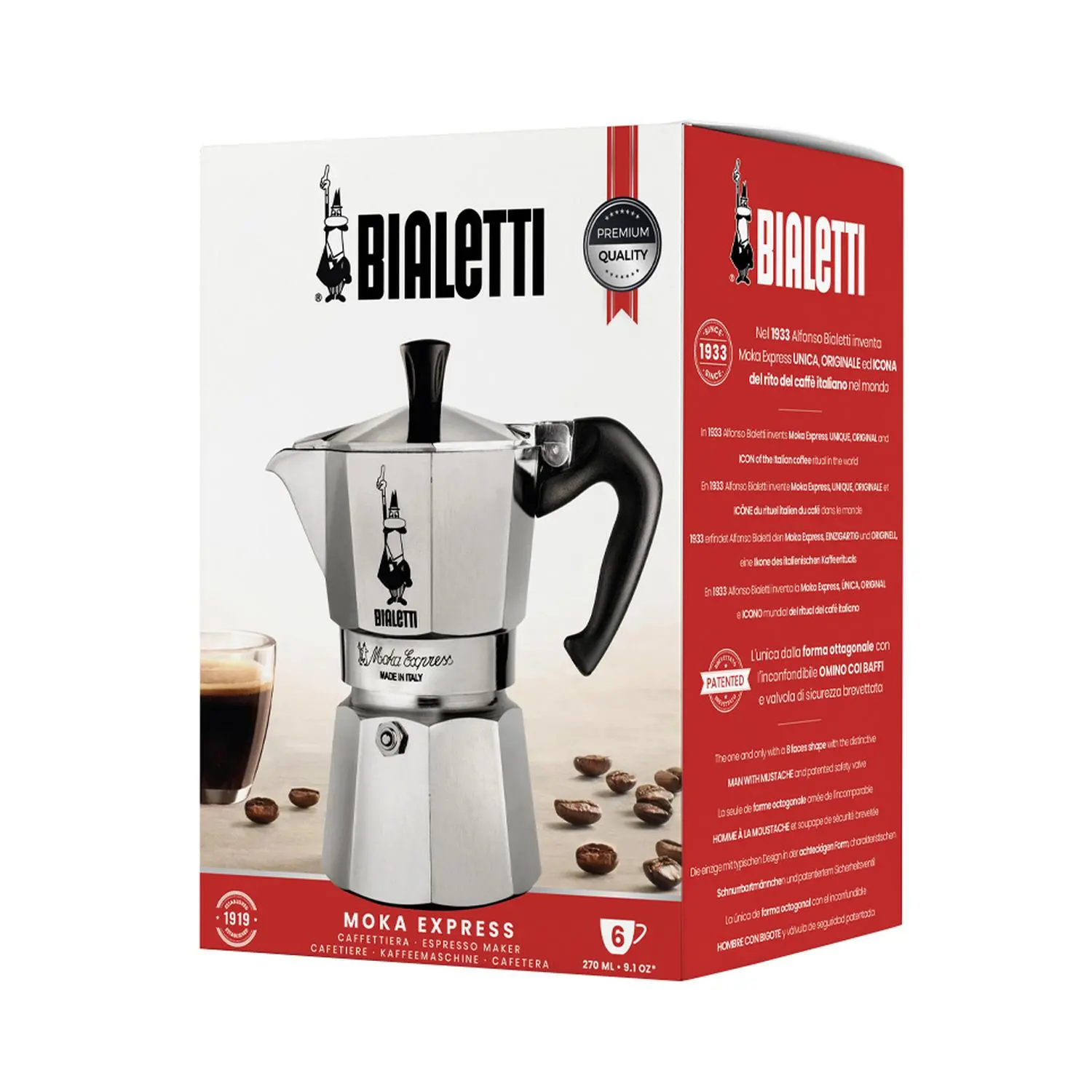 Kawiarka Bialetti Moka Express 6tz 300ml Srebrny