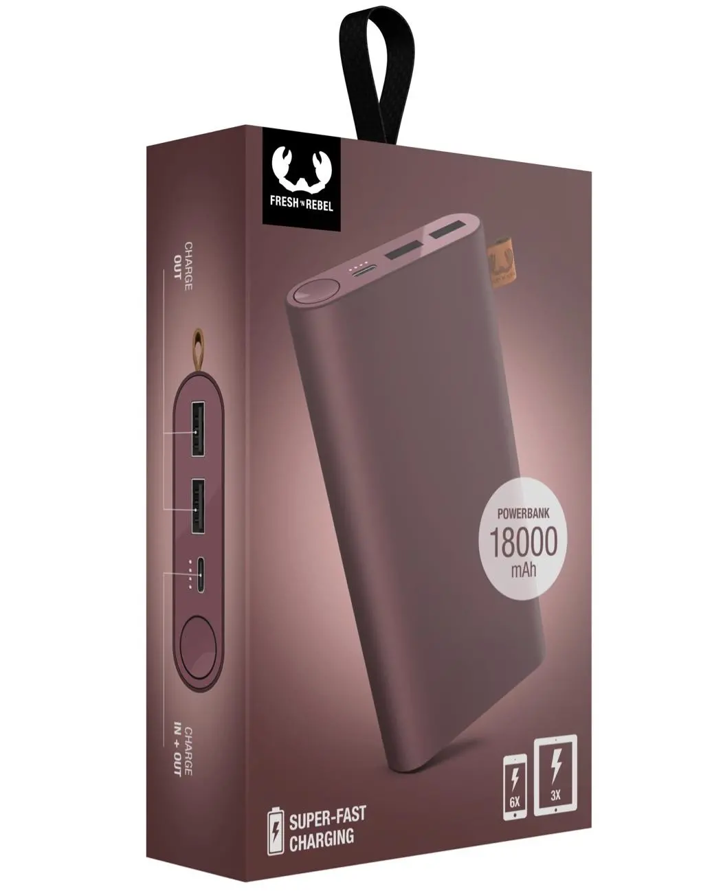 Powerbank Fresh 'n Rebel 18000mAh USB-C Deap mauve
