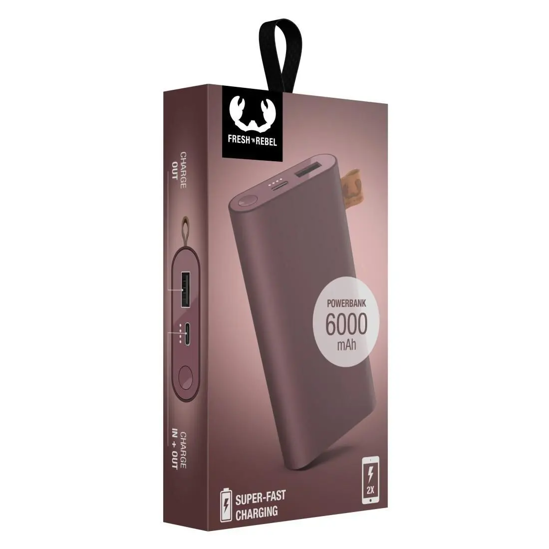 Powerbank Fresh 'n Rebel 6000mAh USB-C Deap mauve
