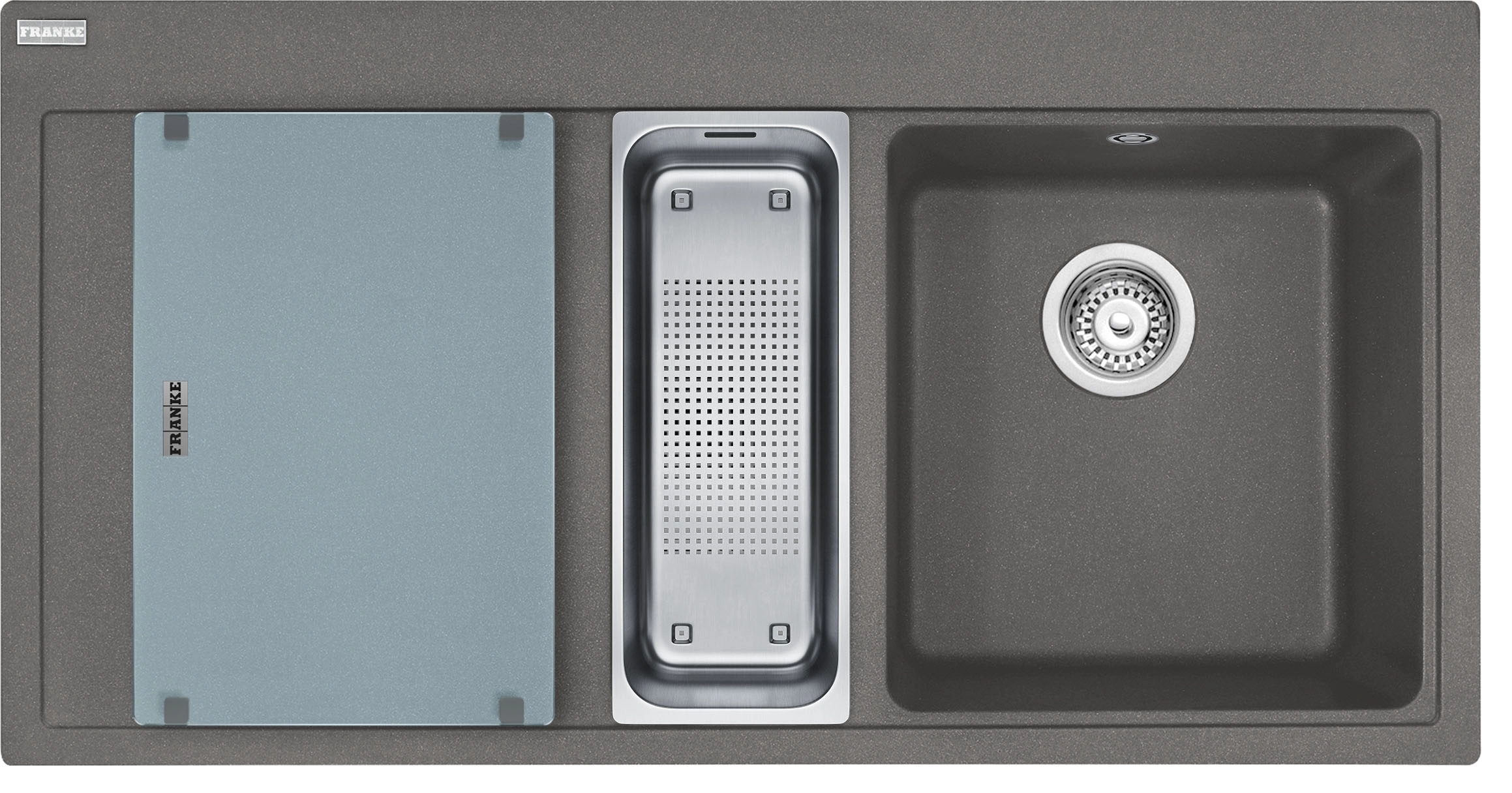 Zlewozmywak Franke Mythos MTG 651-100 Komora z prawej strony Granitowy Kamienny szary