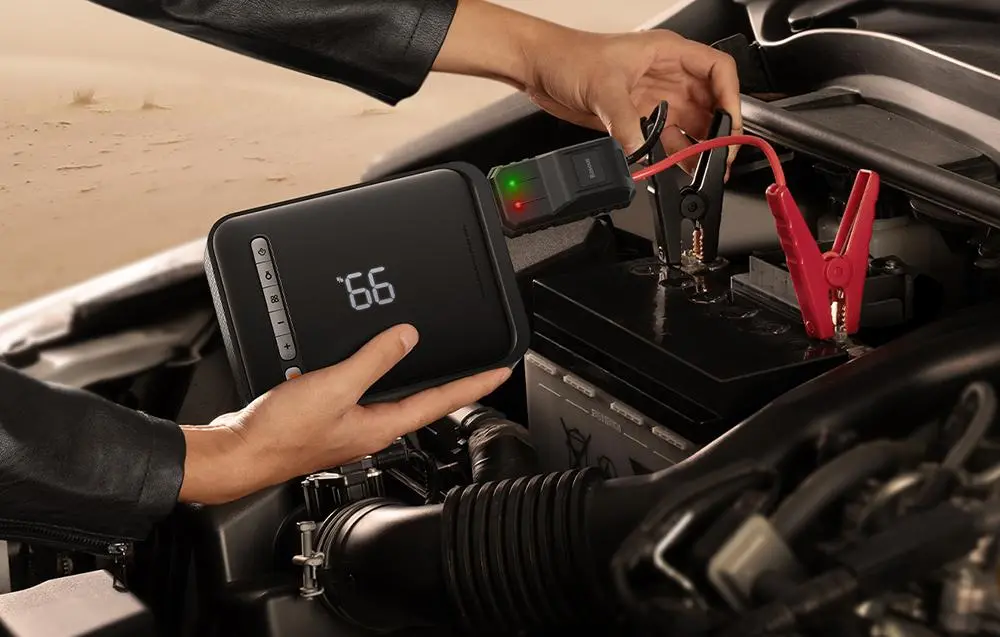 Powerbank Baseus CGCN000001 rozrusznik i kompresor 2w1 Super Energy Car Jump Starter 8000mAh 1000A Czarny