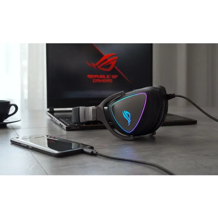 Słuchawki przewodowe z mikrofonem ASUS ROG Delta Nauszne Czarny