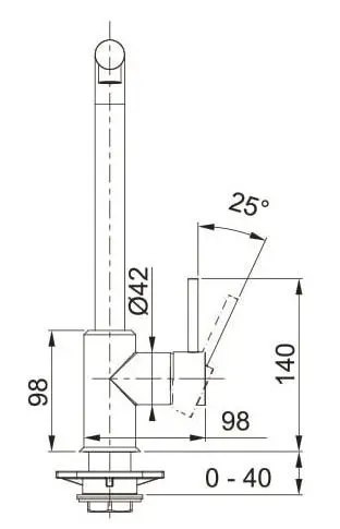 Bateria Franke Sirius L Side Pull-Out Onyx/Chrom Mosiądz