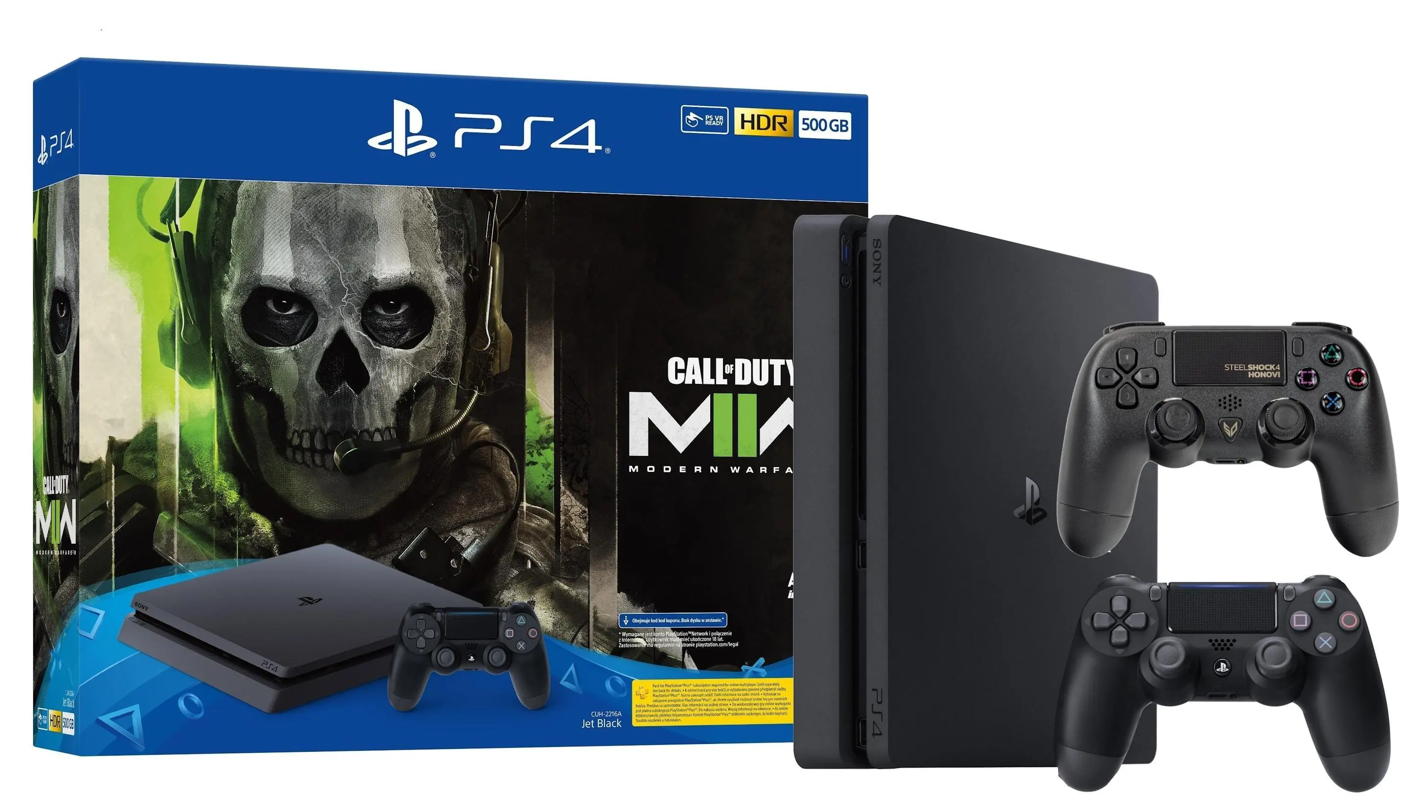 Konsola Sony PlayStation 4 Slim 500GB + pad SteelDigi Steelshock 4 Honovi (czarny) + Call of Duty Modern Warfare II