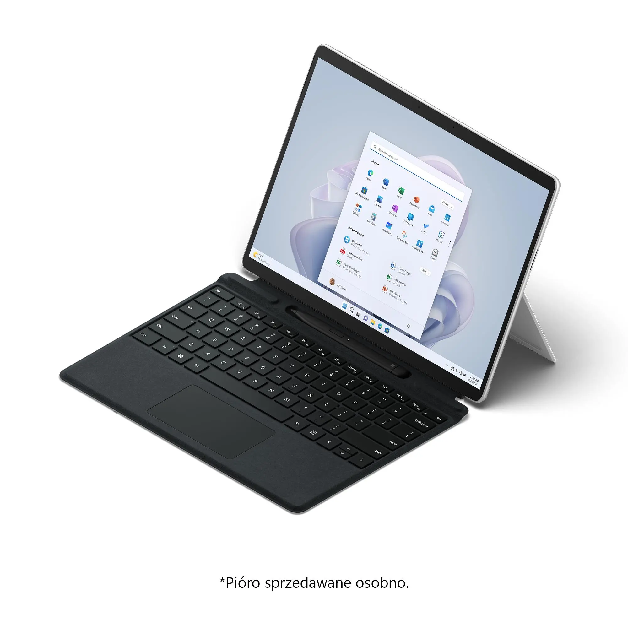 Laptop 2w1 Microsoft Surface Pro 9 13" i5-1235U 8GB RAM 256GB Dysk SSD Win11 Platynowy + klawiatura Czarny