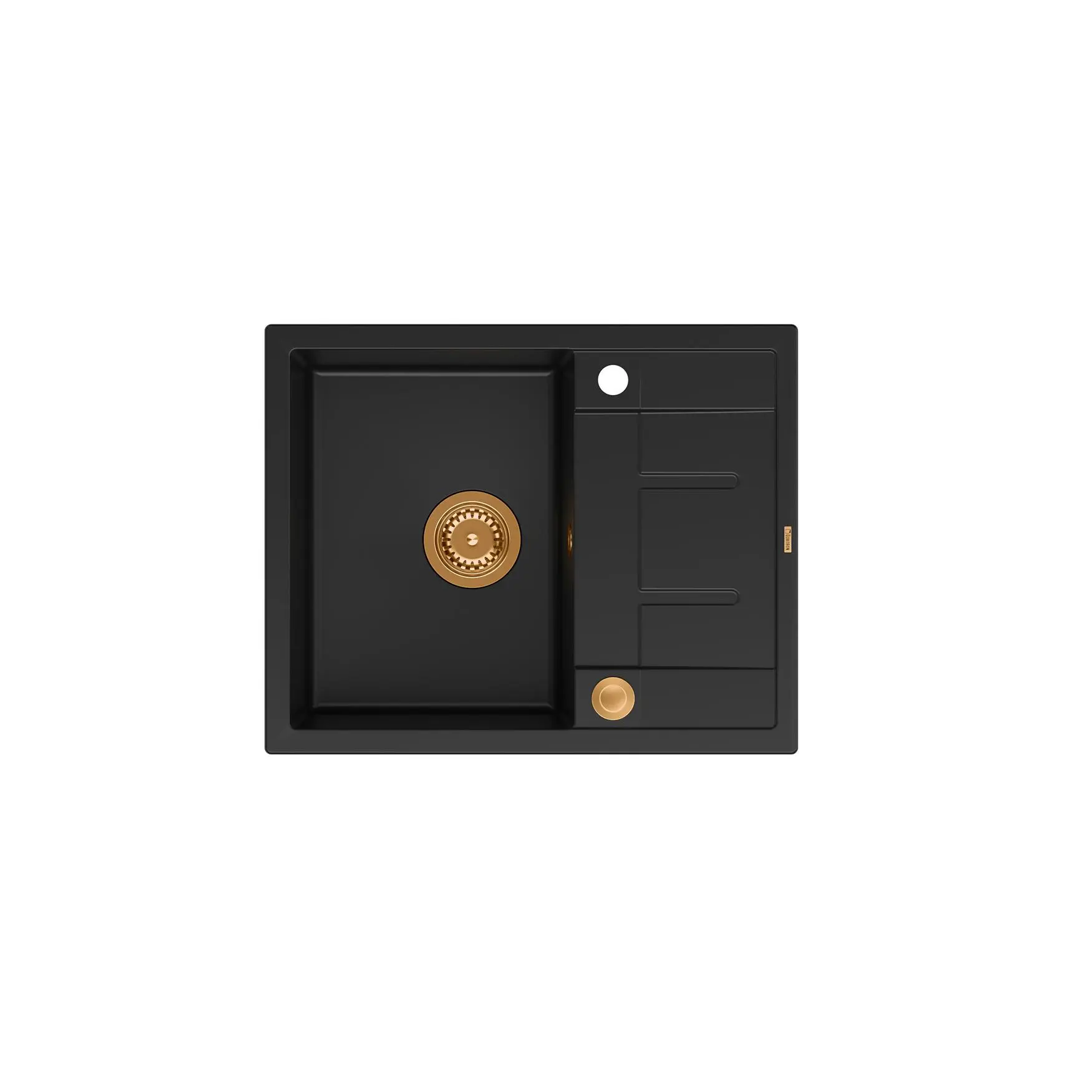 Zlewozmywak Quadron HB8210U7-C1 P2O Morgan 116 Granitowy Czarny mat/Miedziany