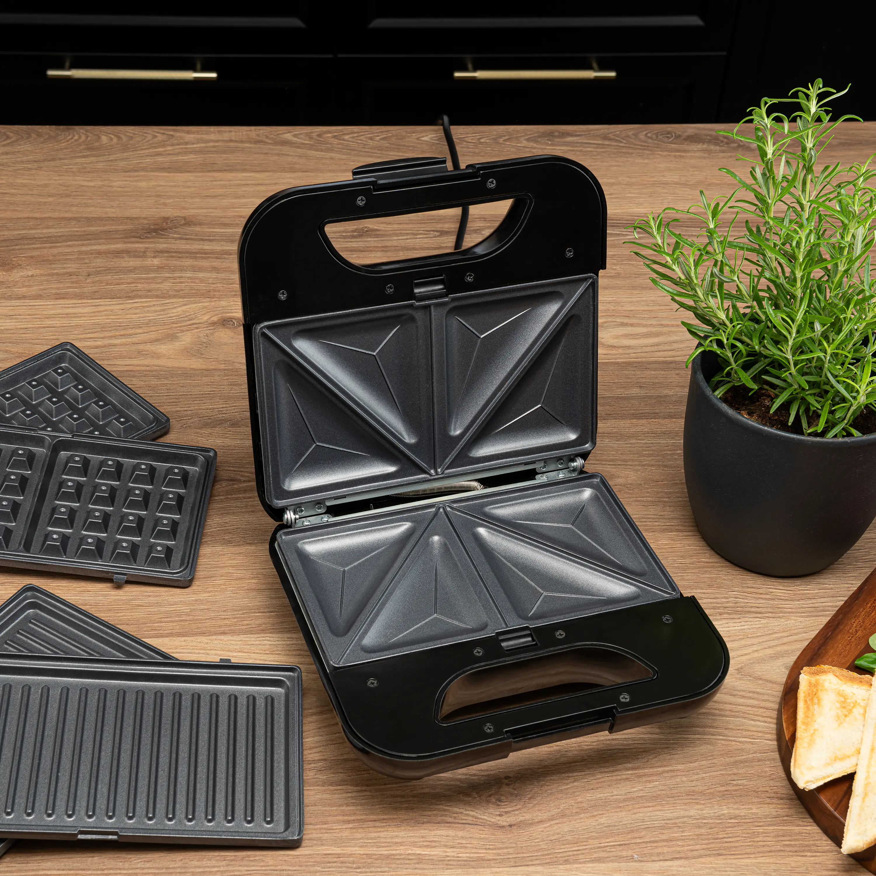 Opiekacz Raven ES010 3w1 Trójkąty Gofry Panini 800W
