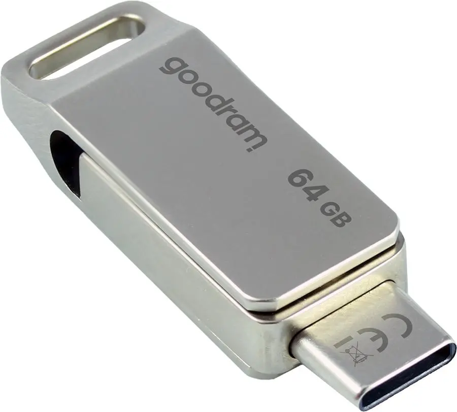 PenDrive GoodRam ODA3 64GB USB 3.2 Typ C / USB 3.2 Srebrny