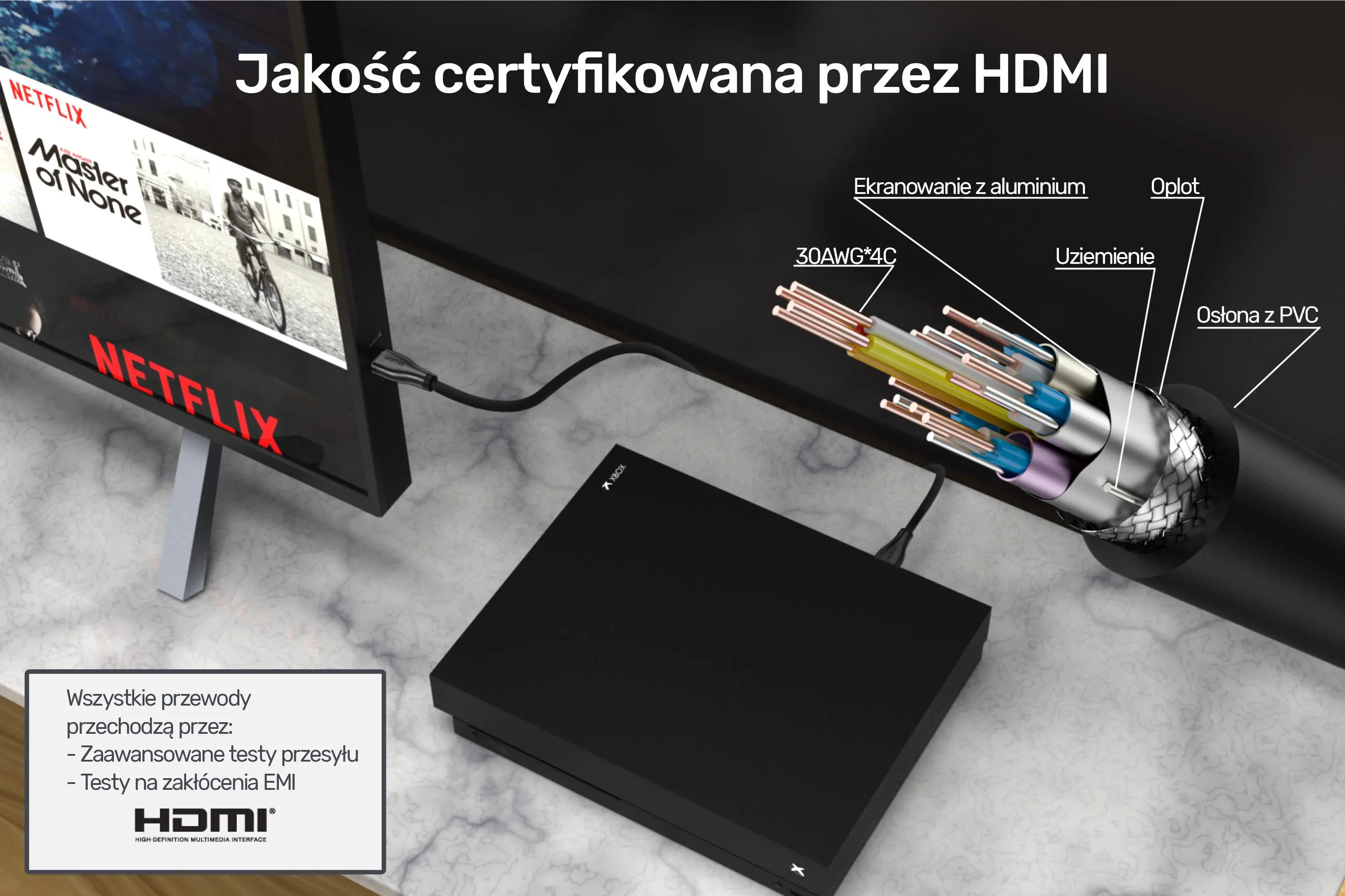 Kabel HDMI Unitek C1048GB 2m Czarny
