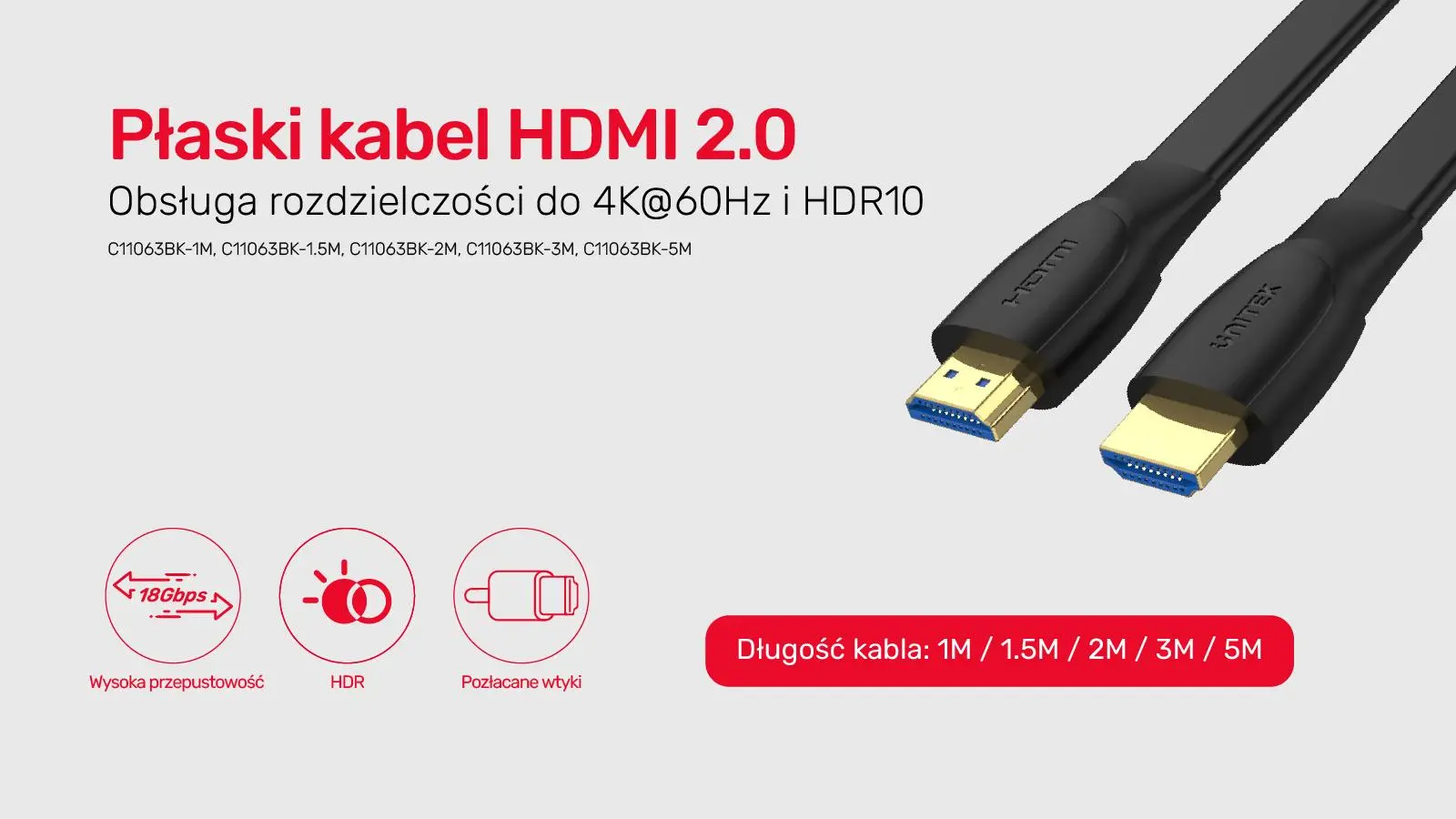 Kabel HDMI Unitek C11063BK-3M 3m Czarny