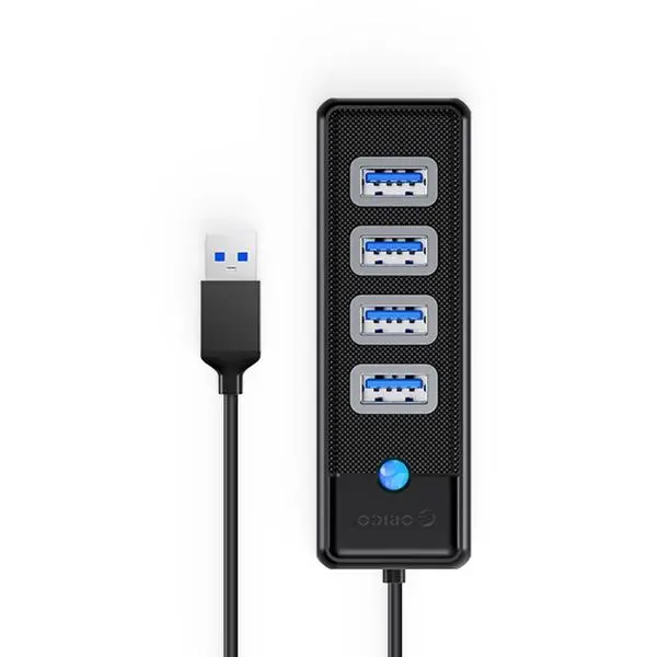 Hub USB Orico PW4U-U3-015-BK-EP USB-A 4x USB-A 3.1  Czarny