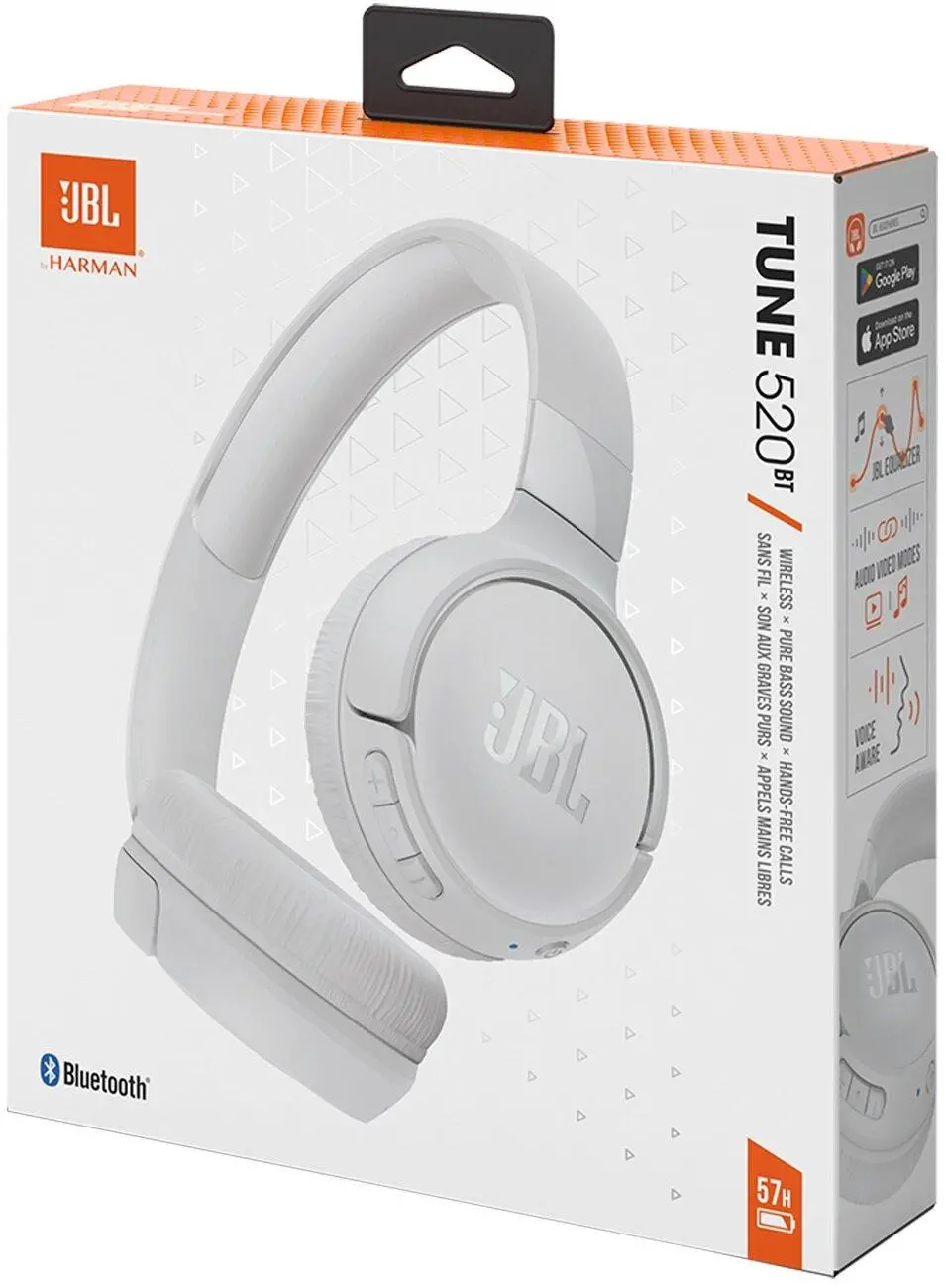 Słuchawki bezprzewodowe JBL Tune 520 BT Nauszne Bluetooth 5.3 Biały