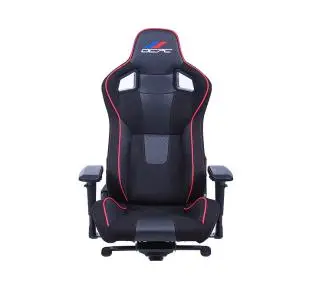 Крісло OCPC Gaming Fuoco Gamingowy do 150kg Skóra ECO Zamsz Czarno-czerwony