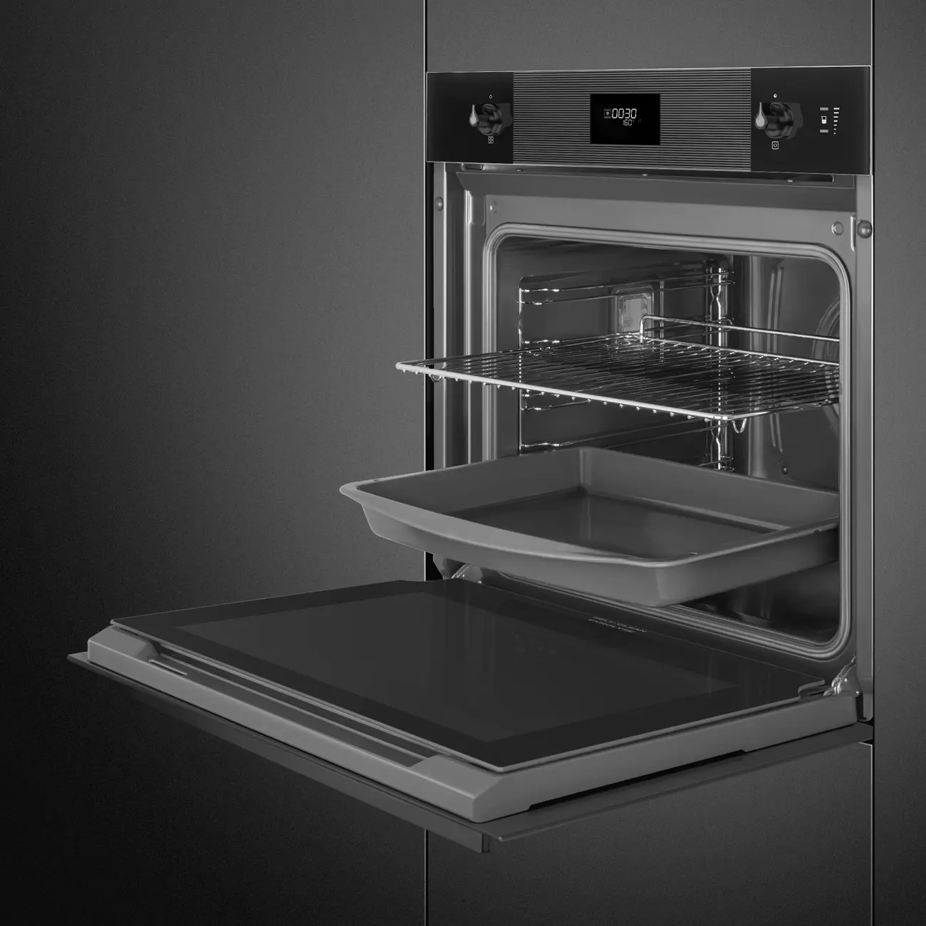 Piekarnik elektryczny parowy Smeg Linea SO6101S2B3 Termoobieg Czarny
