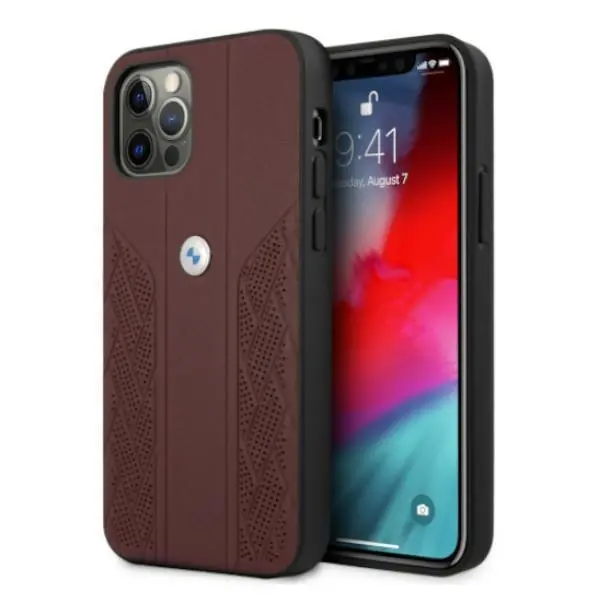 Etui BMW Leather Curve Perforate BMHCP12MRSPPR do iPhone 12 / 12 Pro