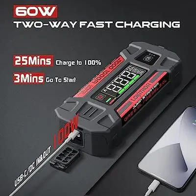 Powerbank Lokithor J1000 Jump Starter 1000A 12V 26Wh Szary