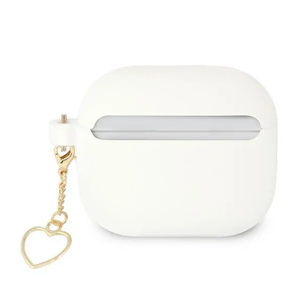 Etui na słuchawki Guess Silicone Charm Heart Collection GUA3LSCHSH do AirPods 3 Biały