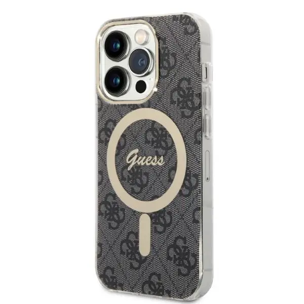 Zestaw Guess GUBPP14LH4EACSK ładowarka indukcyjna + etui 4G Print MagSafe do iPhone 14 Pro