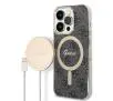 Zestaw Guess GUBPP14LH4EACSK ładowarka indukcyjna + etui 4G Print MagSafe do iPhone 14 Pro