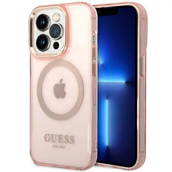 Etui Guess Gold Outline Translucent MagSafe GUHMP14XHTCMP do iPhone 14 Pro Max