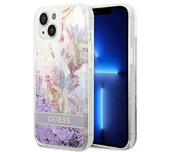 Etui Guess Flower Liquid Glitter GUHCP14SLFLSU do iPhone 14