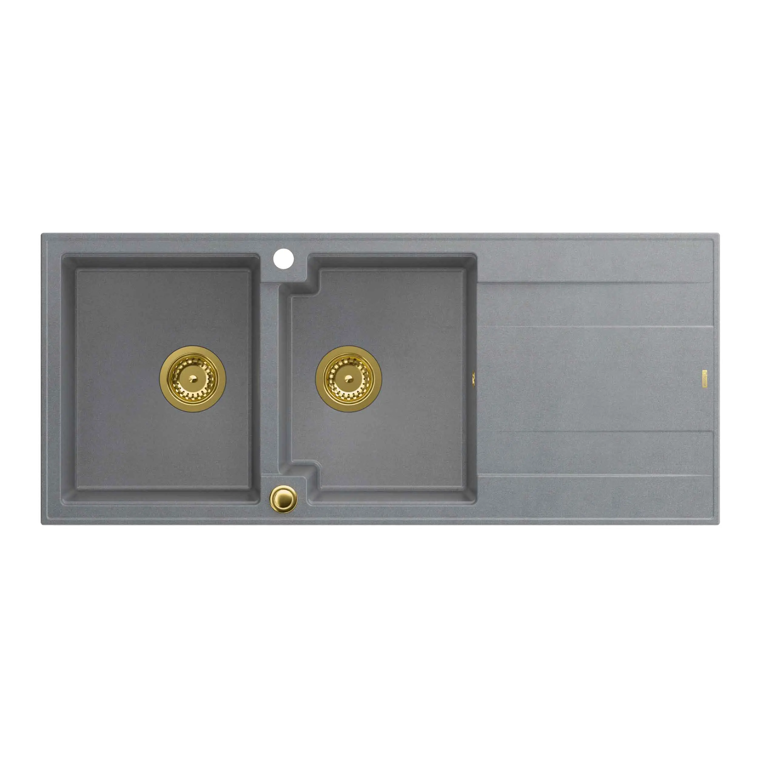 Zlewozmywak Quadron HQE11650U5_PVDG1 P2O Evan 121 Granitowy Szary/Złoty