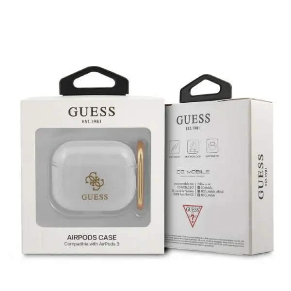 Etui na słuchawki Guess Glitter Collection do AirPods 3 Przezroczysty
