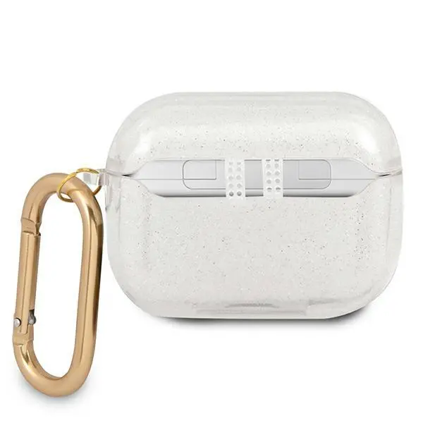 Etui na słuchawki Guess Glitter Collection do AirPods Pro Przezroczysty/Złoty