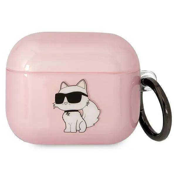 Etui na słuchawki Karl Lagerfeld Ikonik Choupette do AirPods 3 Różowy