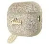 Etui na słuchawki Guess Glitter Flake 4G Charm GUAP2GLGSHD do AirPods Pro 2 Złoty
