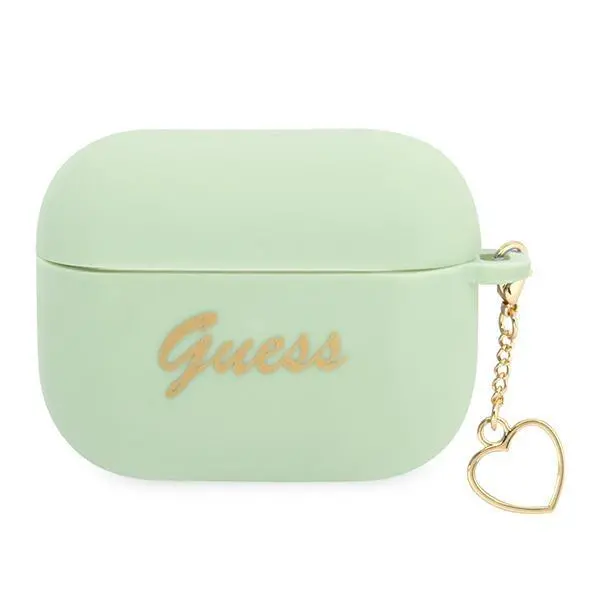 Etui na słuchawki Guess Silicone Charm Heart Collection do AirPods Pro Zielony