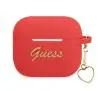 Etui na słuchawki Guess Silicone Charm Heart Collectiondo do AirPods 3 Czerwony