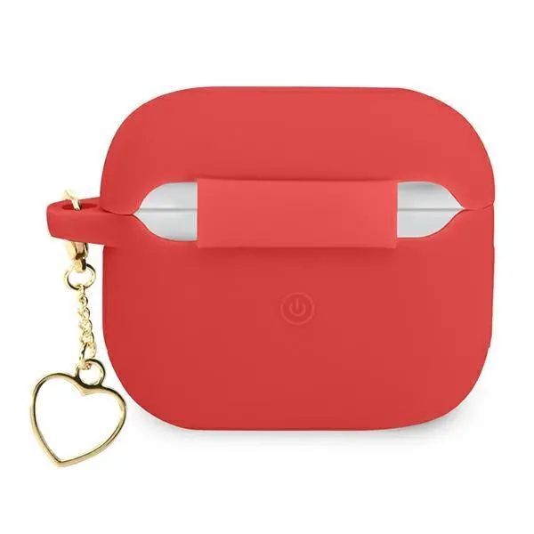 Etui na słuchawki Guess Silicone Charm Heart Collectiondo do AirPods 3 Czerwony
