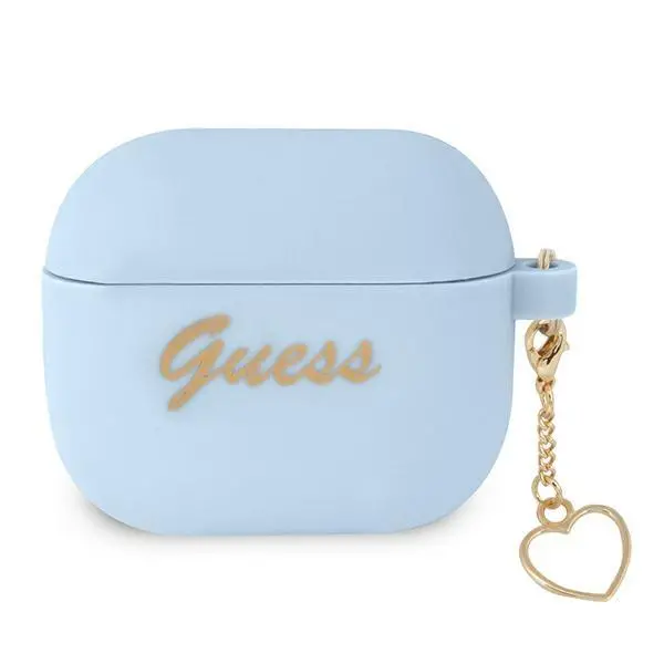 Etui na słuchawki Guess Silicone Charm Heart Collection do AirPods 3 Niebieski
