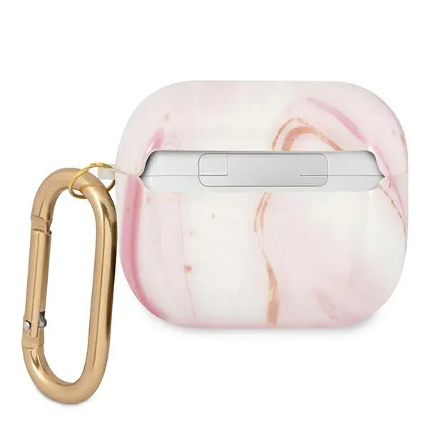 Etui na słuchawki Guess Marble Collection do AirPods 3 Różowy
