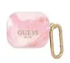 Etui na słuchawki Guess Marble Collection do AirPods 3 Różowy