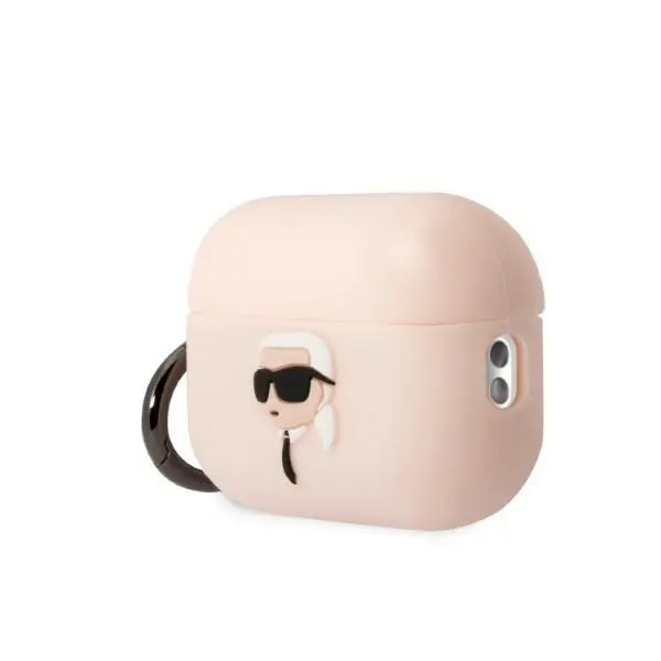 Etui na słuchawki Karl Lagerfeld Silicone Karl Head 3D KLAP2RUNIKP do AirPods Pro 2 Różowy