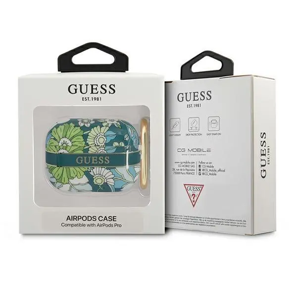 Etui na słuchawki Guess Flower Strap Collection do AirPods Pro Niebieski