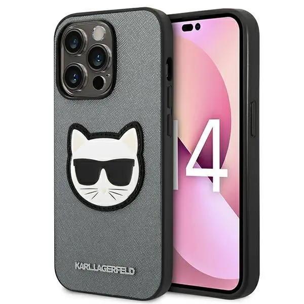 Etui Karl Lagerfeld Saffiano Choupette Head Patch KLHCP14XSAPCHG do iPhone 14 Pro Max