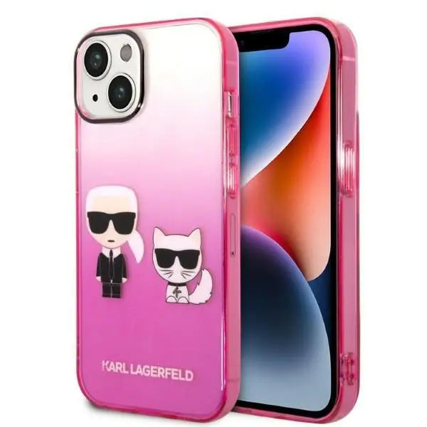 Etui Karl Lagerfeld Gradient Ikonik Karl & Choupette KLHCP14MTGKCP do iPhone 14 Plus